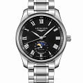 Longines Longines Master Collection L2.909.4.51.6  L29094516 механические мужские часы  черный циферблат, браслет нержавеющая сталь — вид спереди